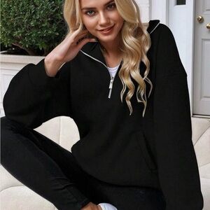 Women's Black Zip-Up Hoodie